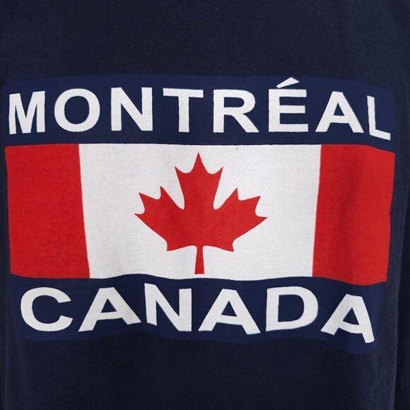 Vintage Montreal Canada T Shirt Mens Size XL Blue Y2K Travel Destination - Picture 2 of 6